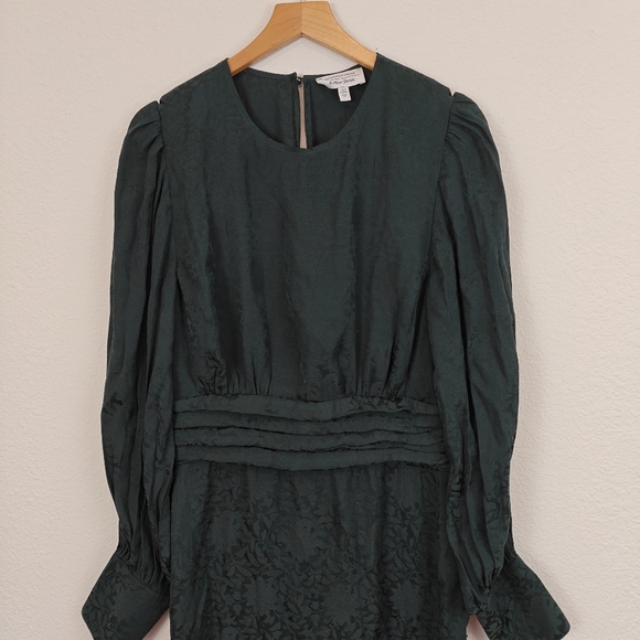 & Other Stories Gathers Long Sleeves Floral Jacquard Mini Dress Size 4 - Picture 5 of 14